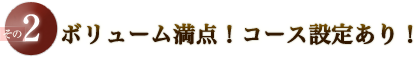 ボリューム満点！コース設定あり！